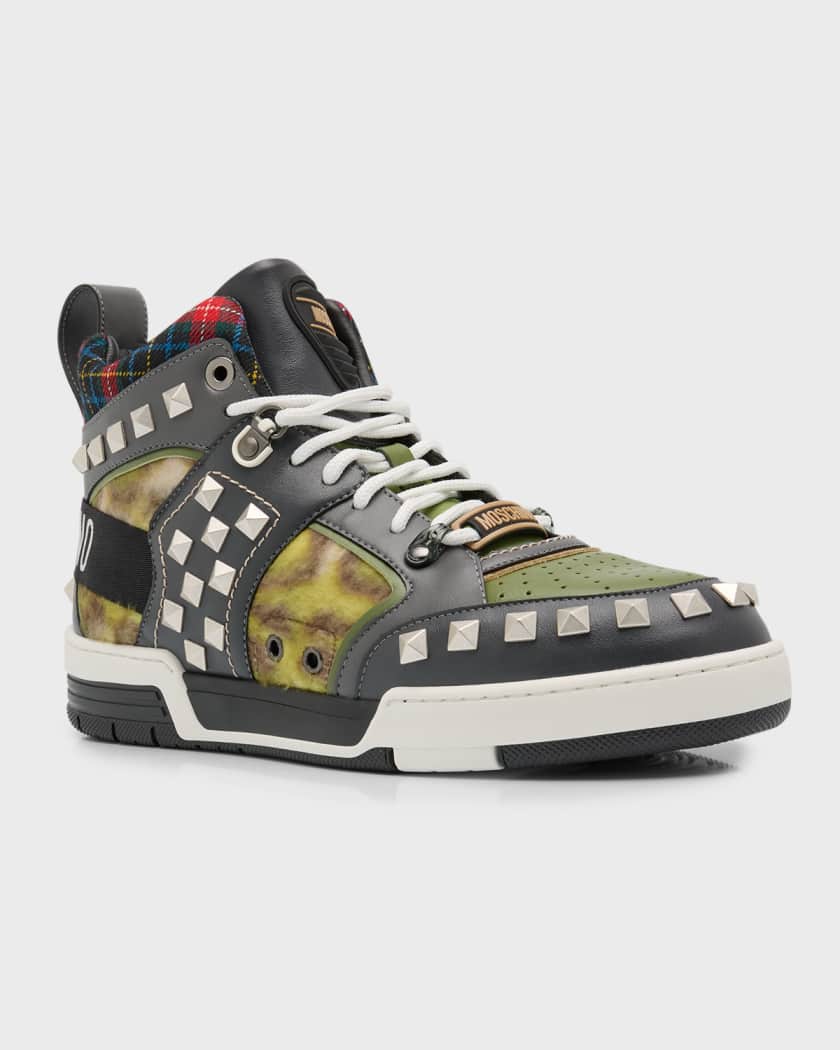 Men s Streetball Mixed Media High Top Sneakers