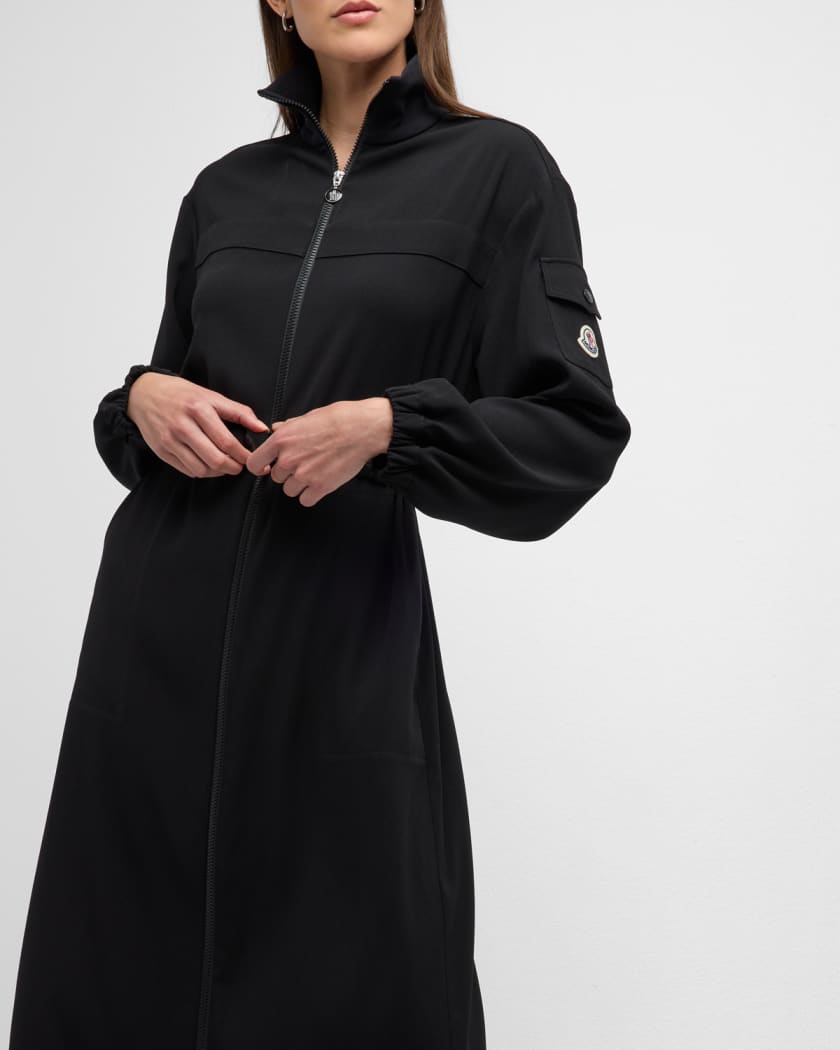 Moncler Belted Zip-Up Midi Dress | Neiman Marcus