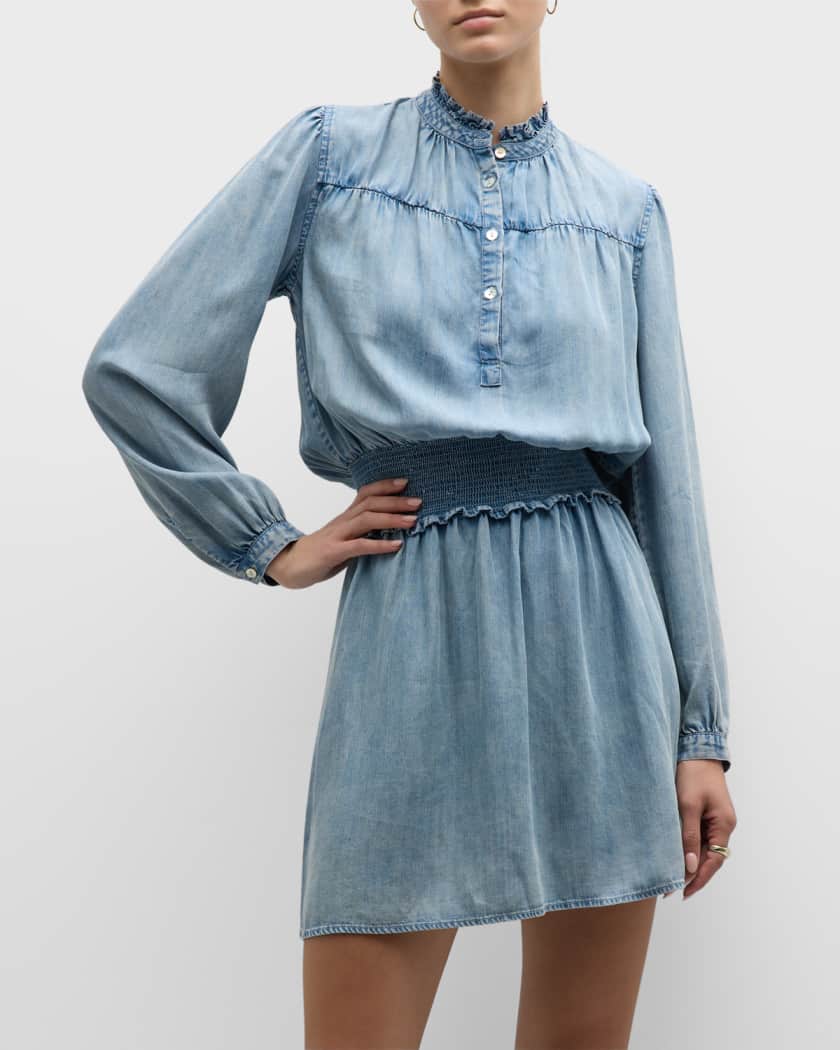 Rails Shawna Medium Vintage Wash Denim Mini Dress | Neiman Marcus