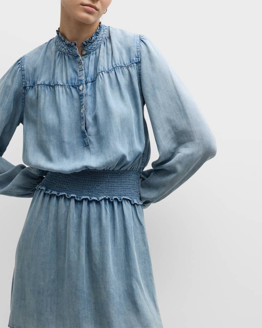 Rails Shawna Medium Vintage Wash Denim Mini Dress | Neiman Marcus