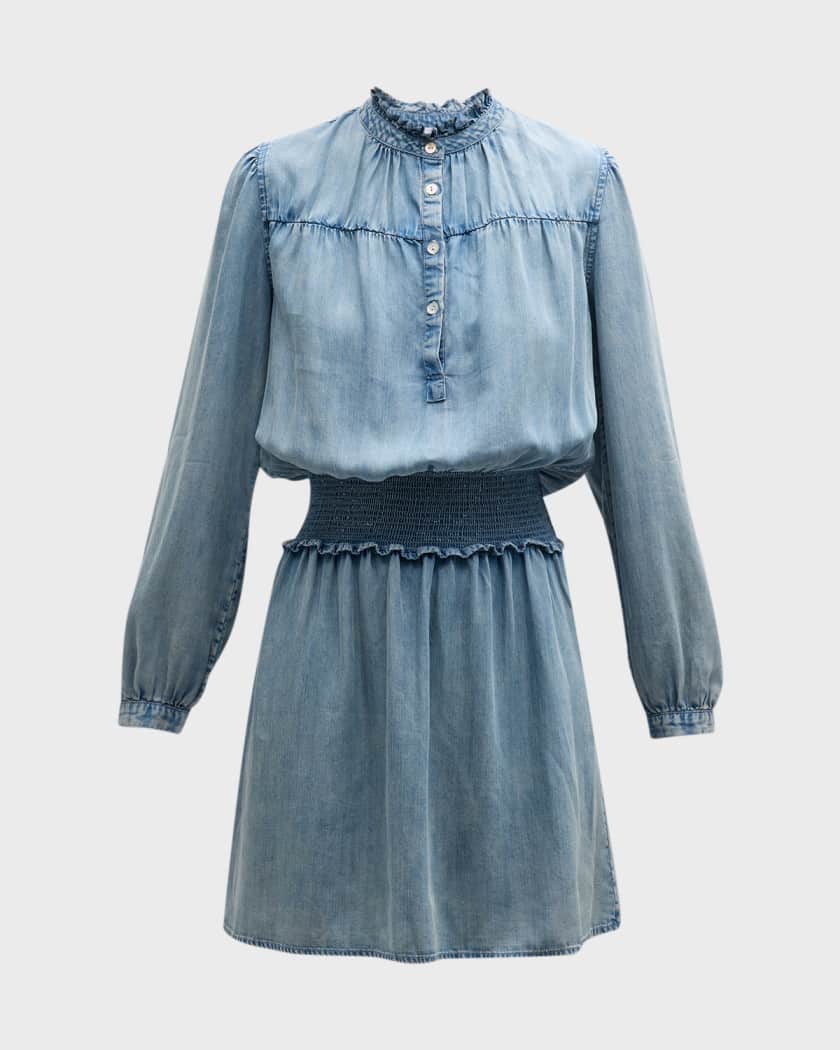 Rails Shawna Medium Vintage Wash Denim Mini Dress | Neiman Marcus