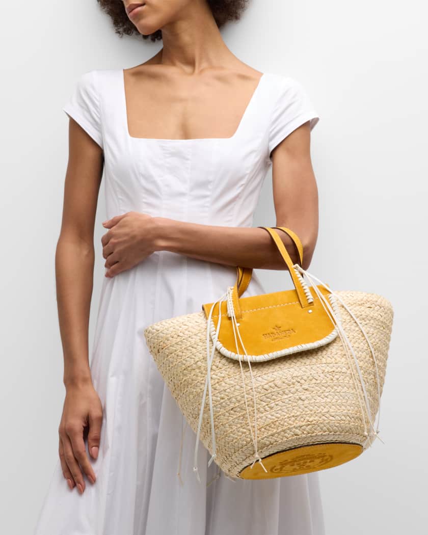 Totes bags Chica - Corolla straw handbag - COROLLANAVY