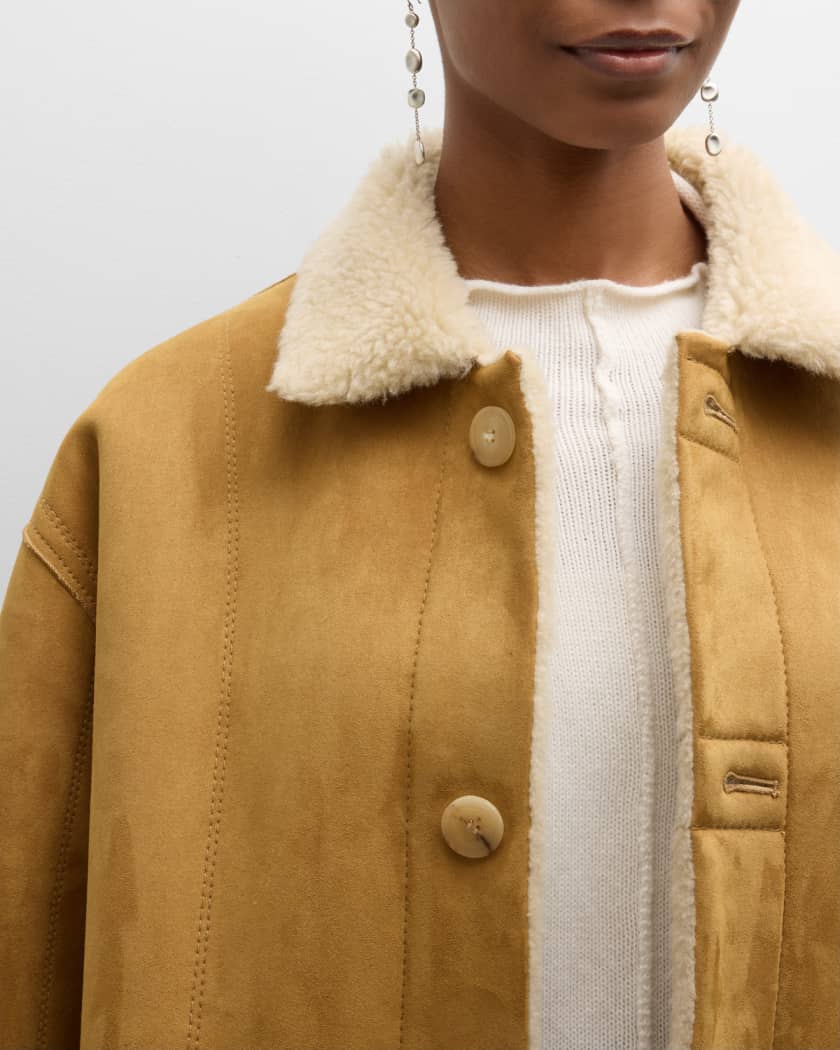 LE17SEPTMBRE Reversible Faux-Fur Paneled Jacket | Neiman Marcus