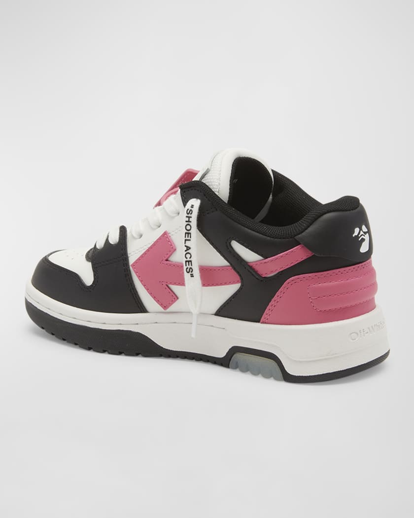 Off-White c/o Virgil Abloh Out Of Office Calf Leather Sneaker In Pink/white