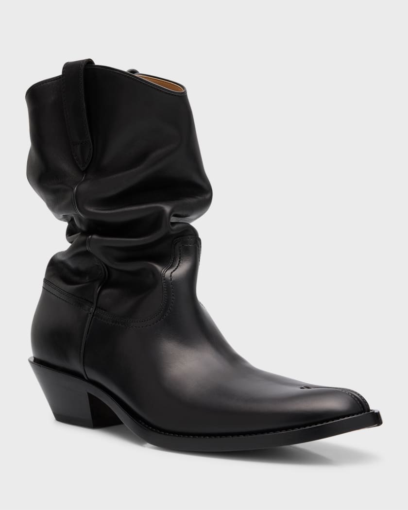 Gucci Leather Cowboy Boots in Black for Men