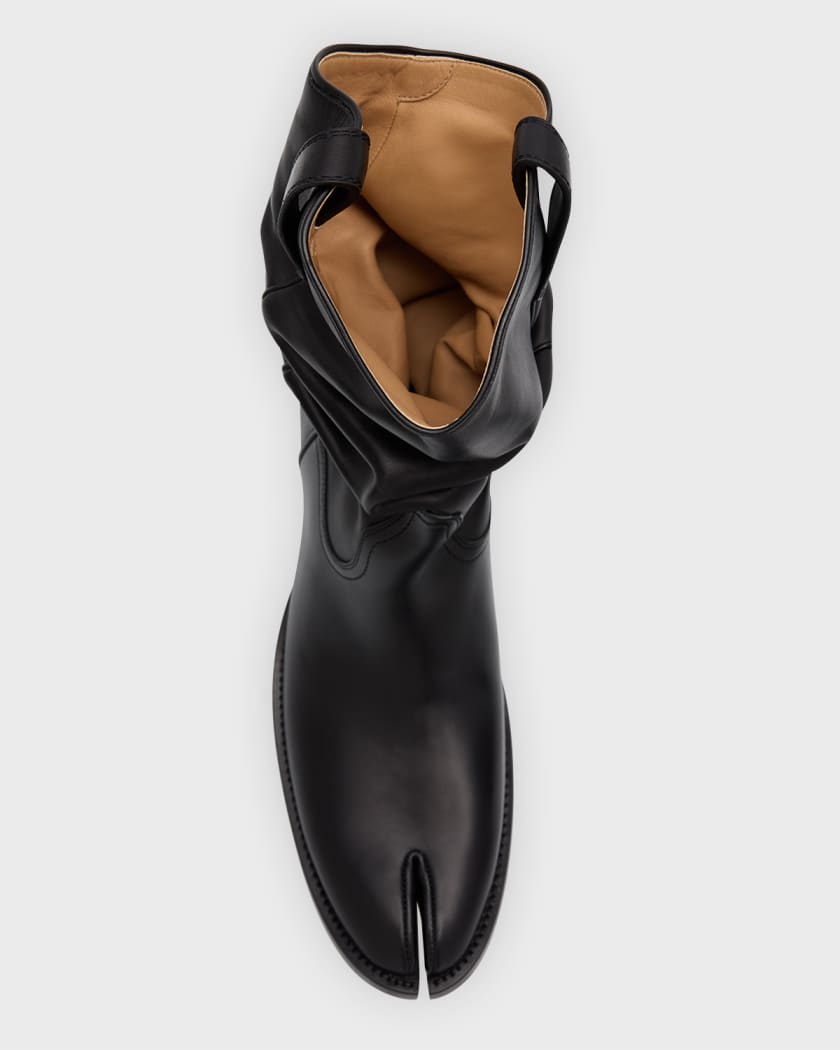 Maison Margiela Men's Tabi Leather Western Boots | Neiman Marcus