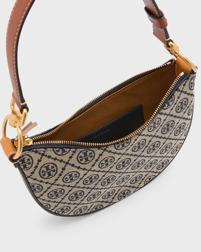 Tory Burch T Monogram Mini Crescent Top-Handle Bag | Neiman Marcus