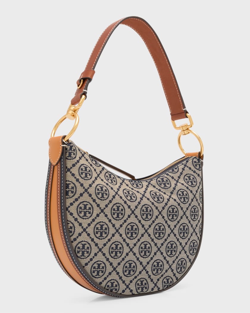 Tory Burch T Monogram Mini Crescent Top-Handle Bag | Neiman Marcus