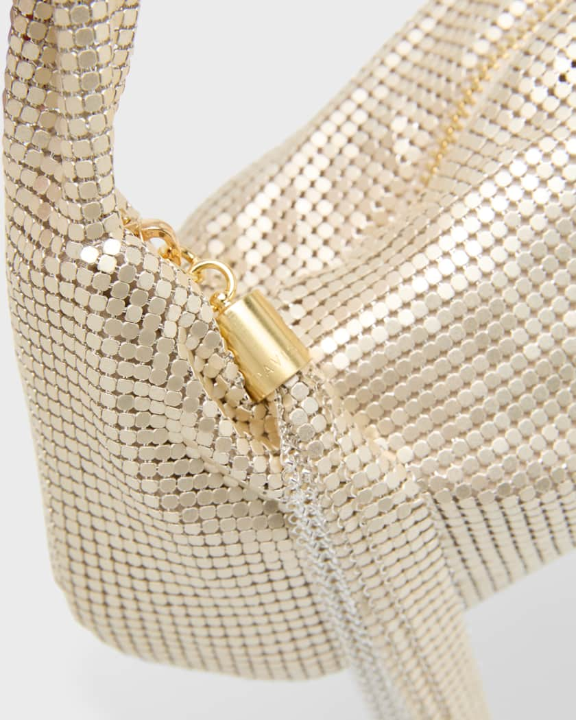 Whiting & Davis Marisol Twisted Brass Hobo Bag