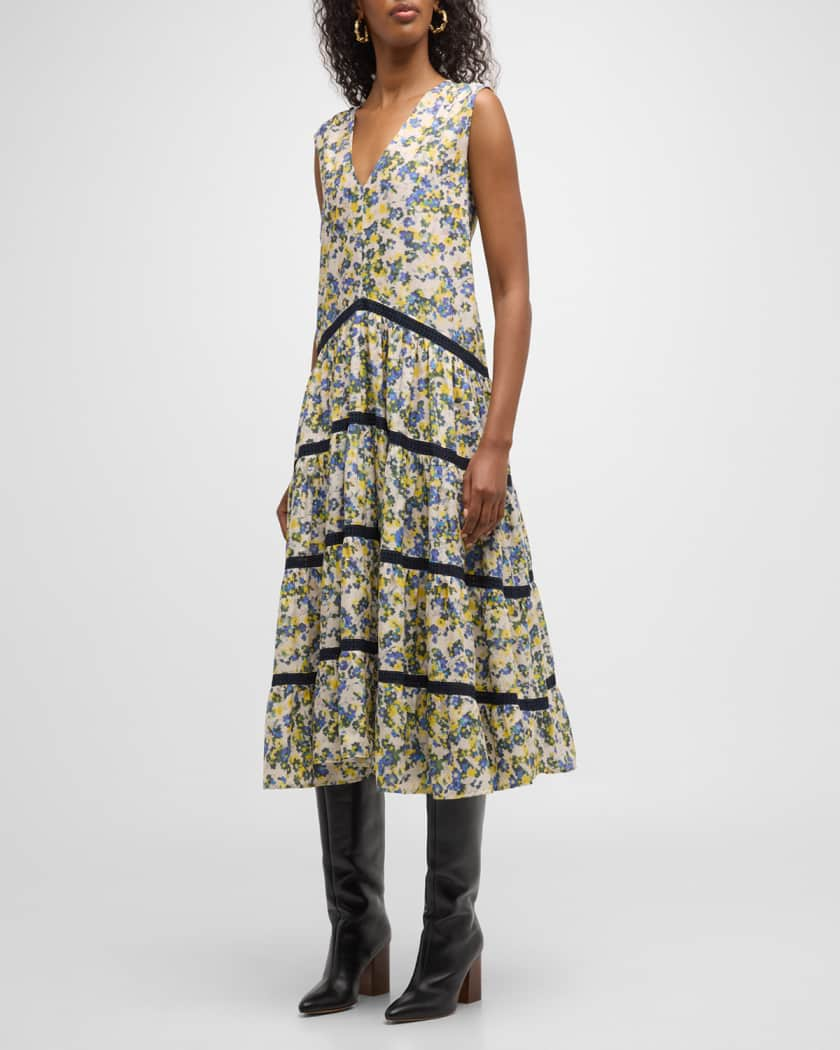 Wallis Tiered Floral-Print Midi Dress