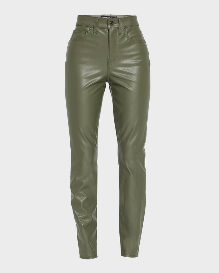 Vegan Leather Low-Rise Bootcut Pant