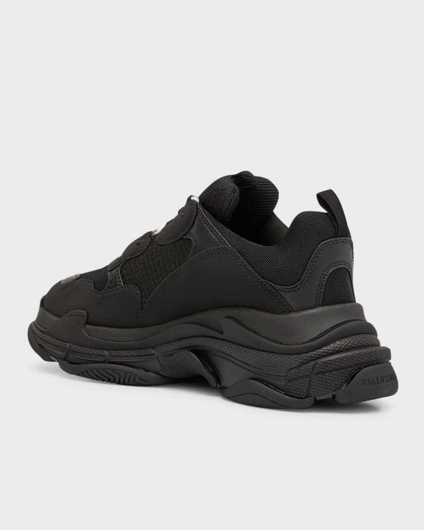 Green Triple S faux-leather and mesh trainers, Balenciaga