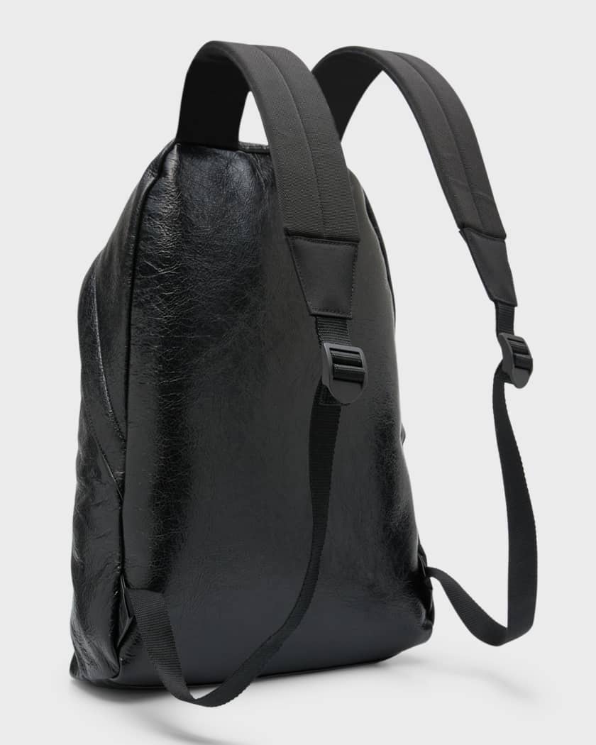 BALENCIAGA Logo-Print Leather Backpack for Men