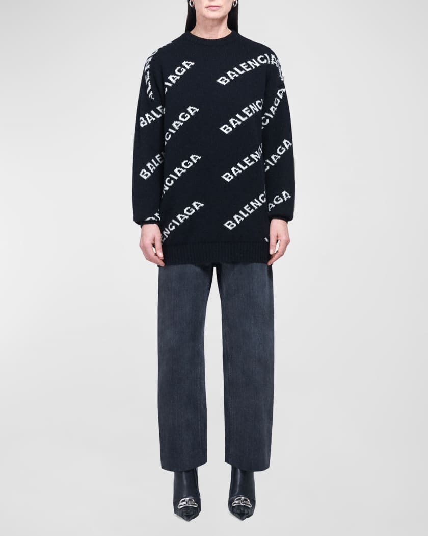 Balenciaga jacquard logo crewneck best sale