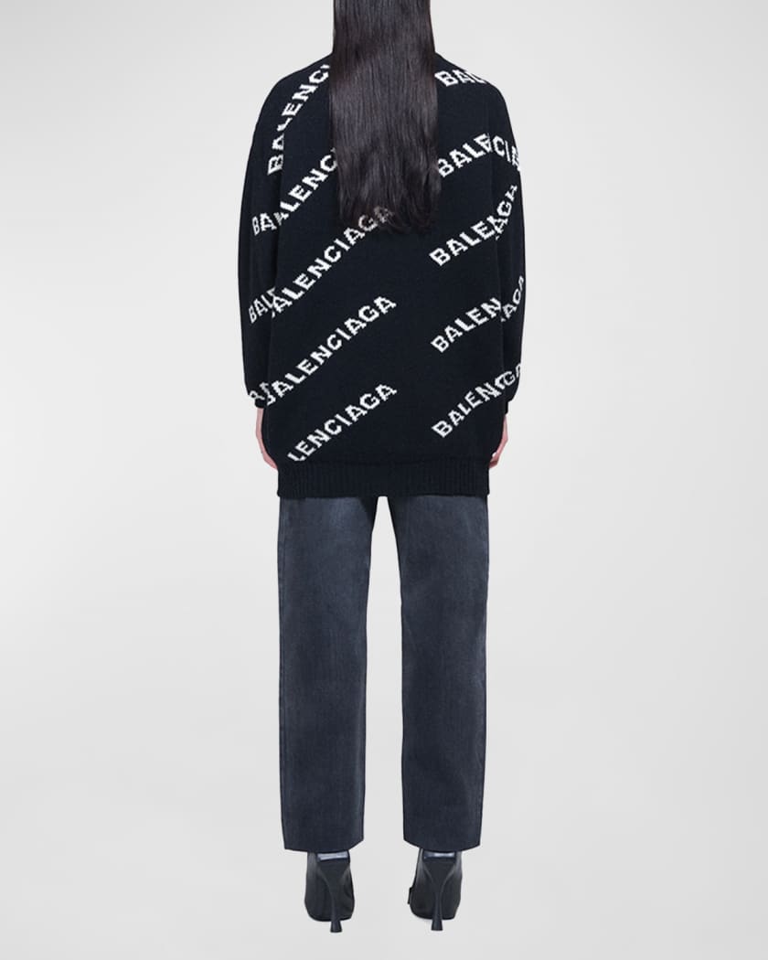Balenciaga jacquard logo crewneck top