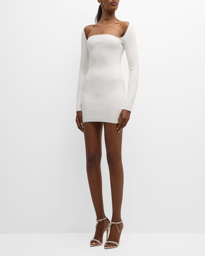 ZEYNEP ARCAY Curve-Neck Knit Mini Dress | Neiman Marcus