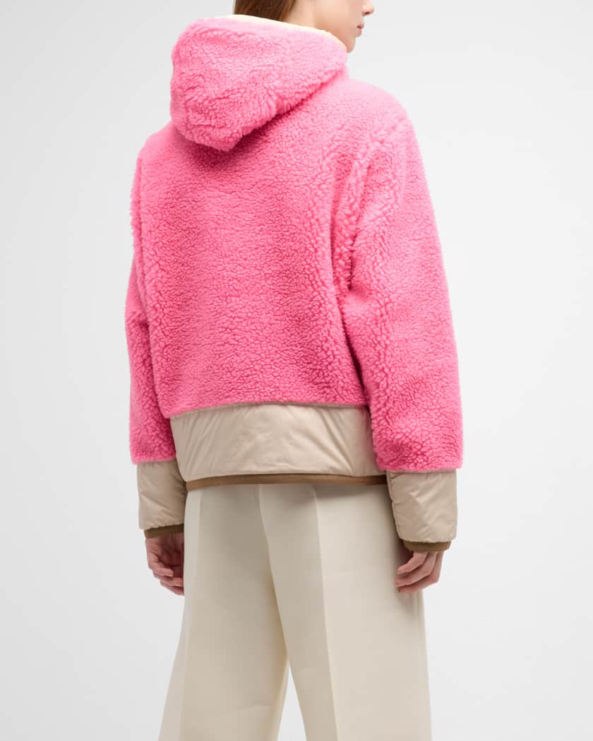 Faux Sherpa Zip Up Hooded Cardigan