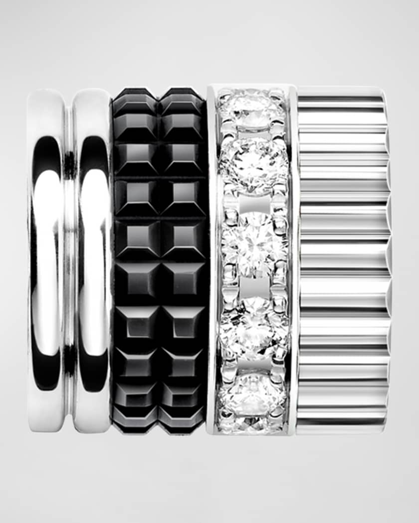 Quatre Black Edition Y Necklace in White Gold