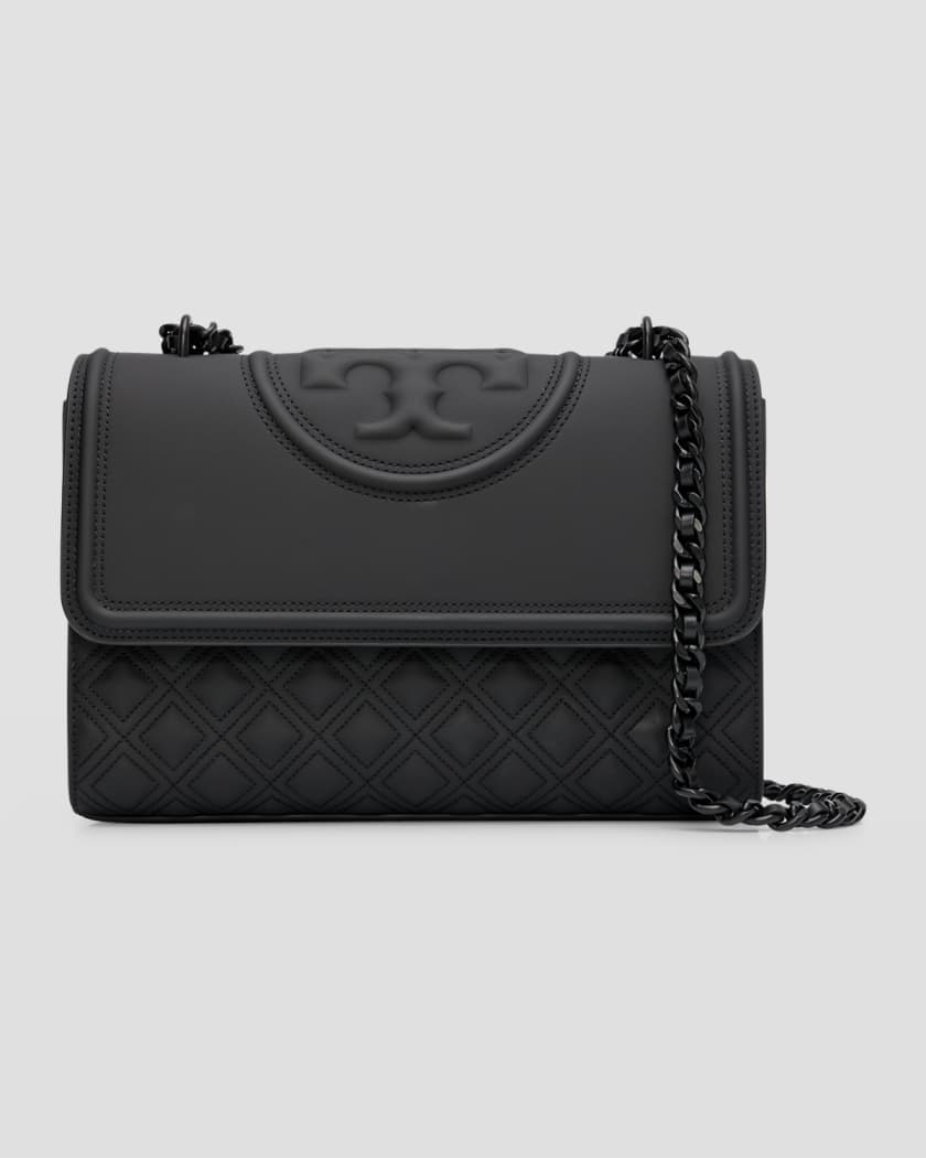 Tory Burch Fleming Matte Small Convertible Shoulder Bag- Black 