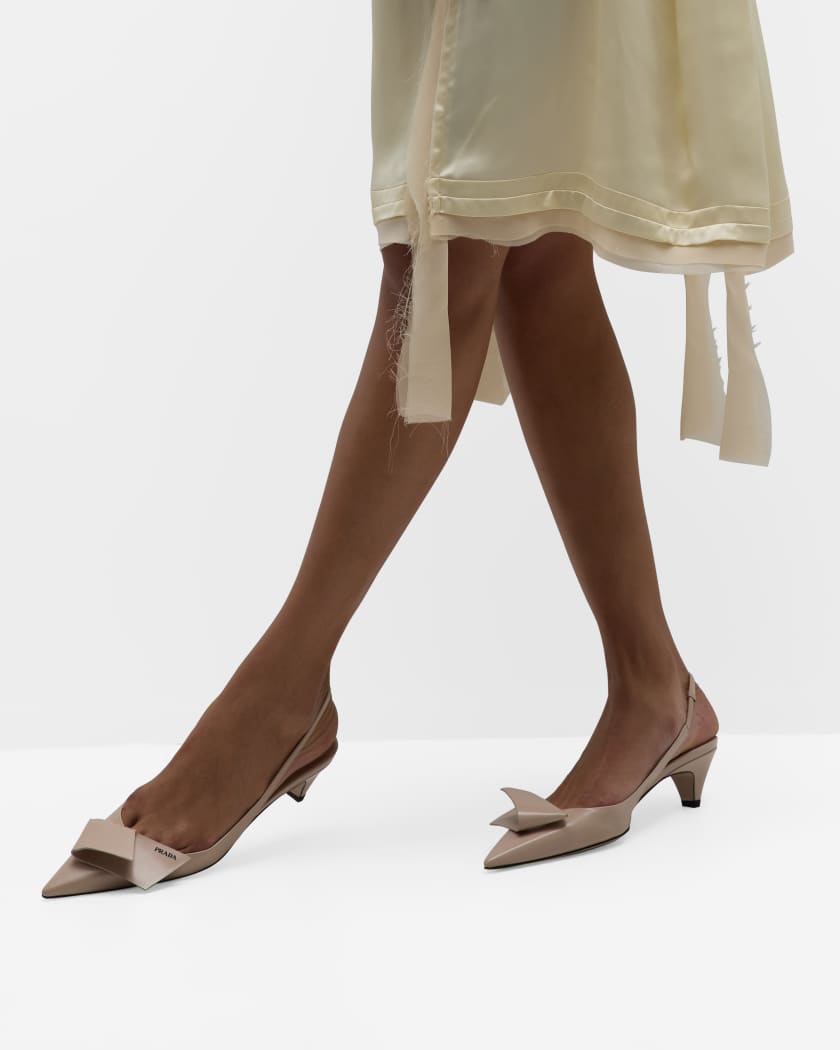 Prada leather slingback pumps hot sale