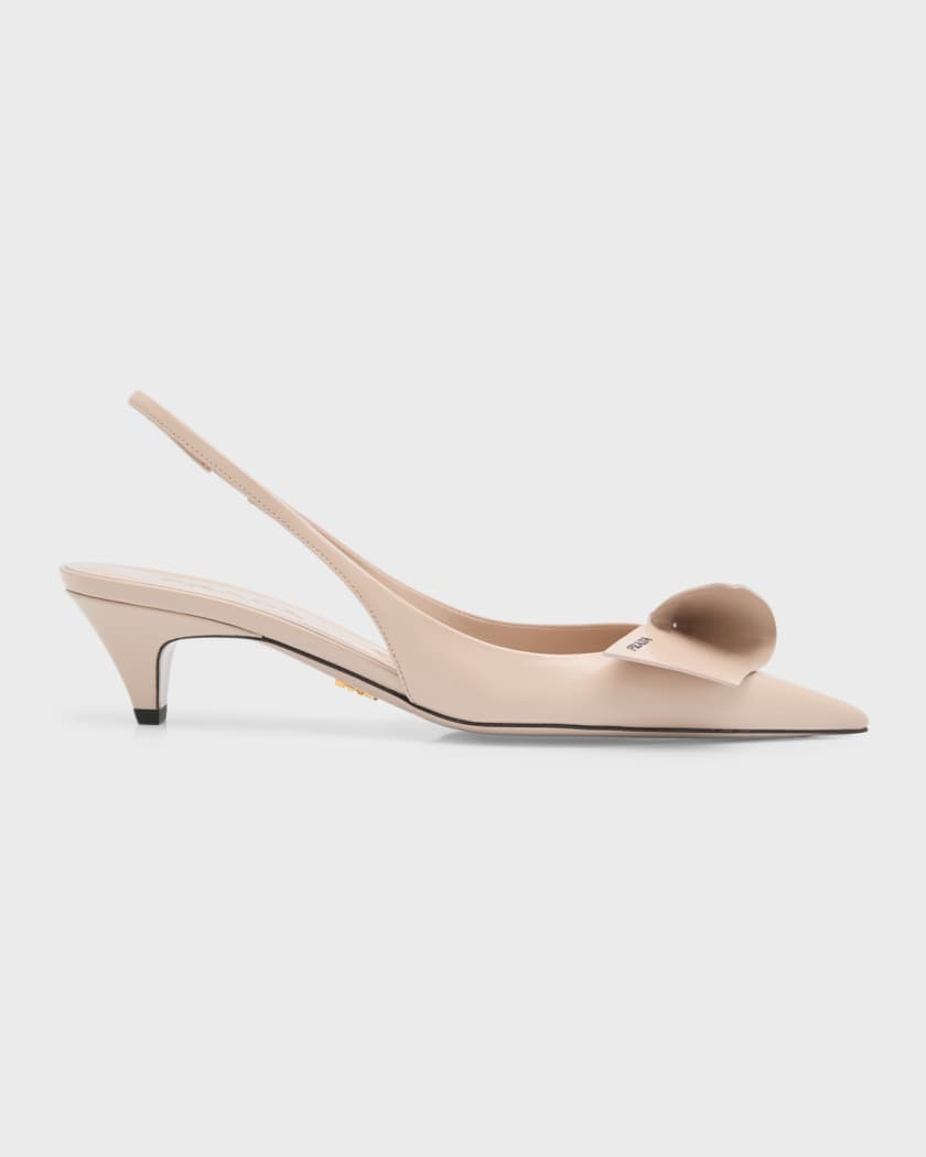 Shop Prada Logo Slingback Ballerina Flats