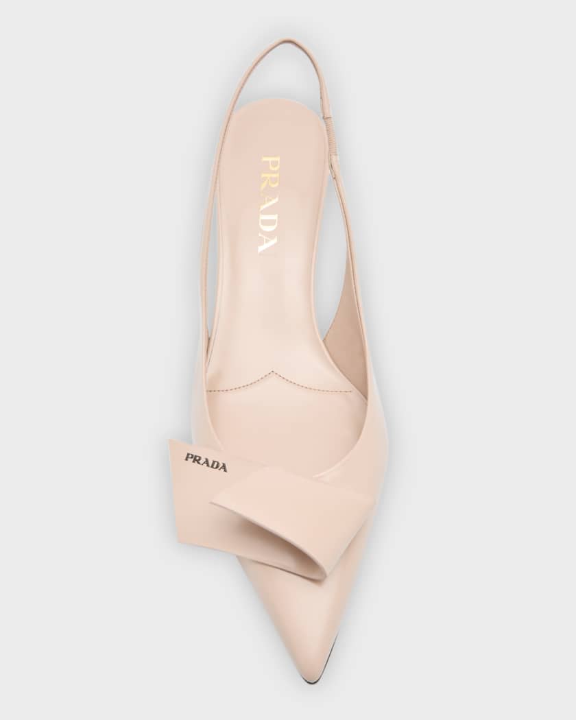 Prada leather slingback hot sale pumps