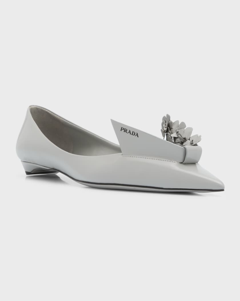 Prada leather flats hot sale