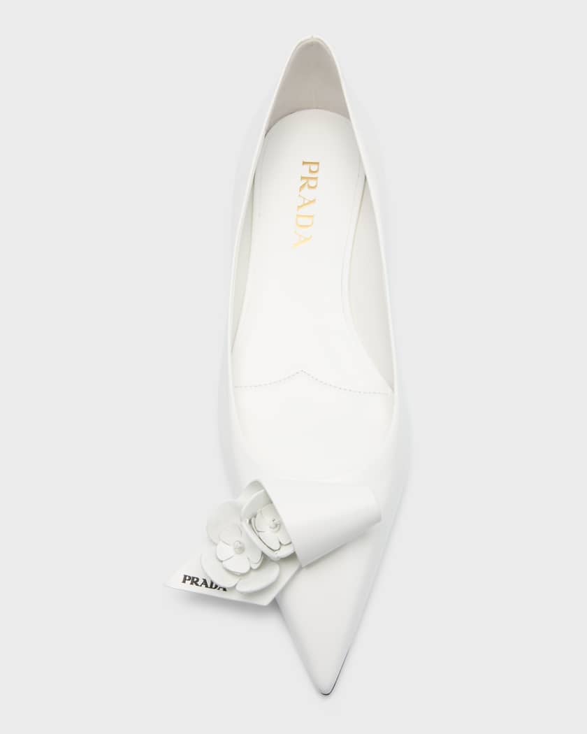 Prada leather flats sales