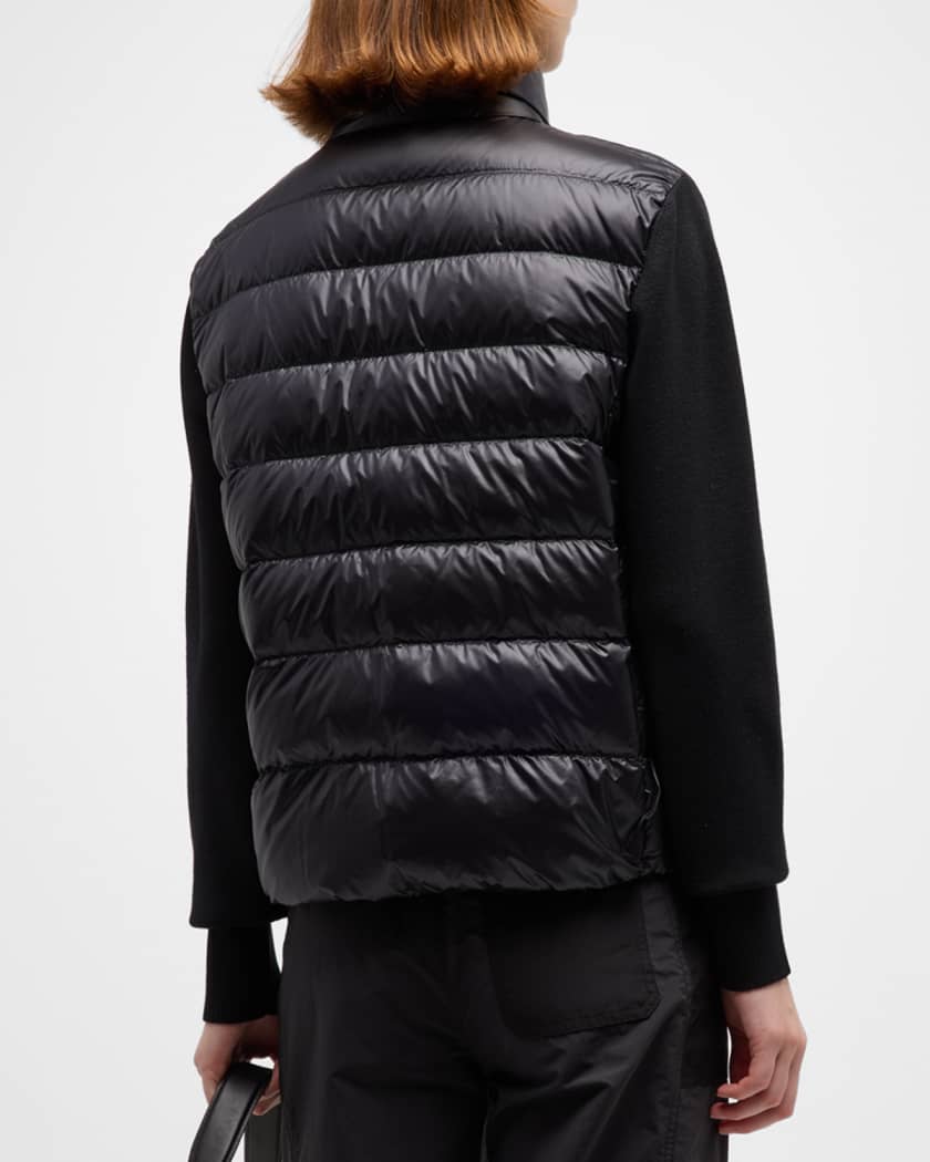 Moncler wool and puffer cardigan store