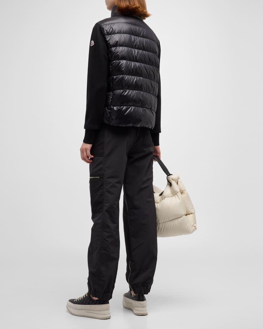 Moncler cropped puffer & wool cardigan store