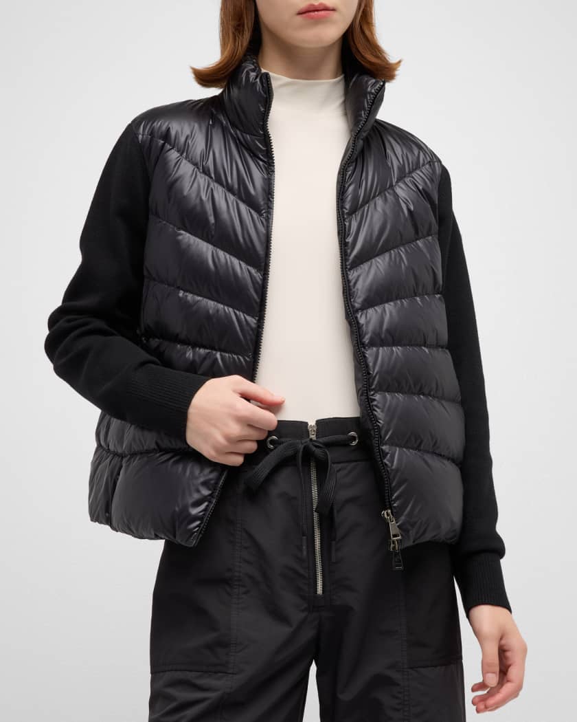 Moncler wool and puffer cardigan store