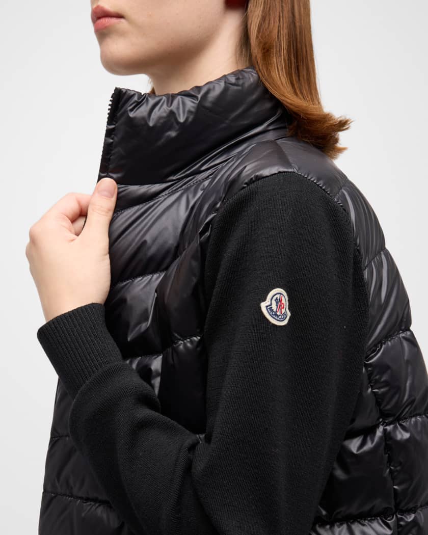 Moncler cropped puffer top wool cardigan