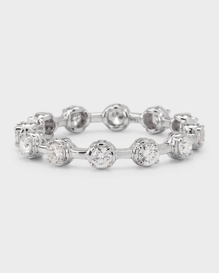 Hoorsenbuhs 18K White Gold Micro Tri-Link II Ring with Diamonds