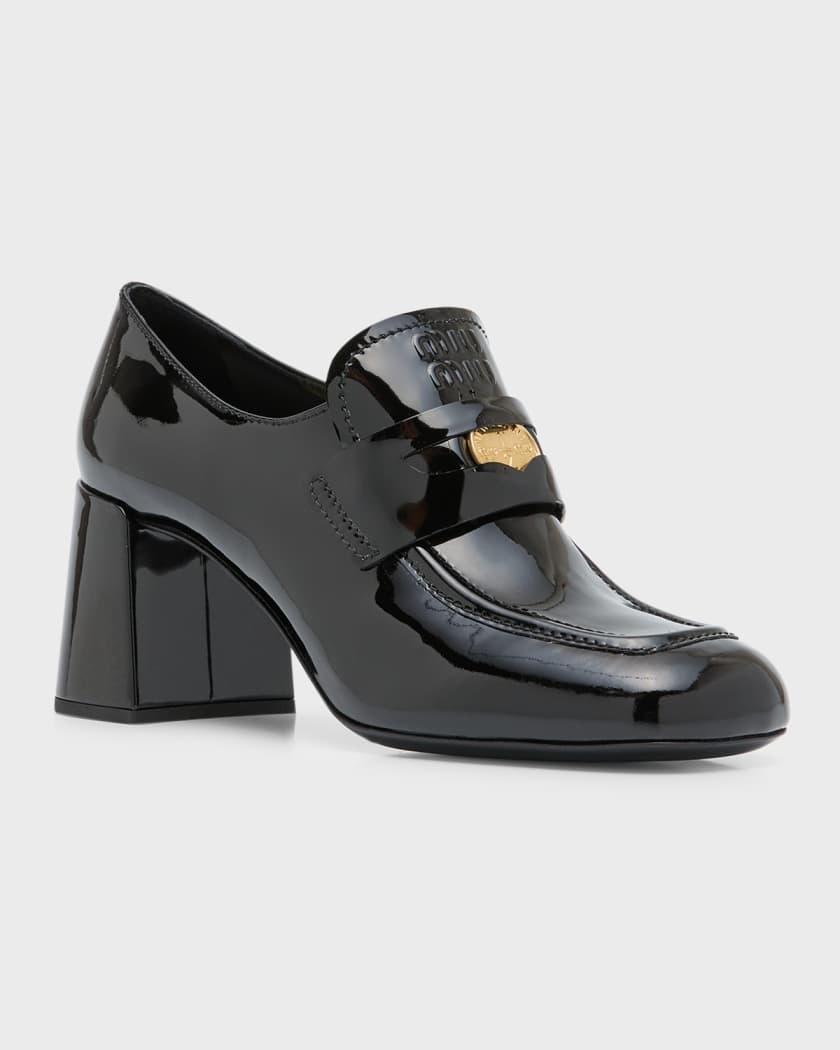 Heeled penny loafers sales