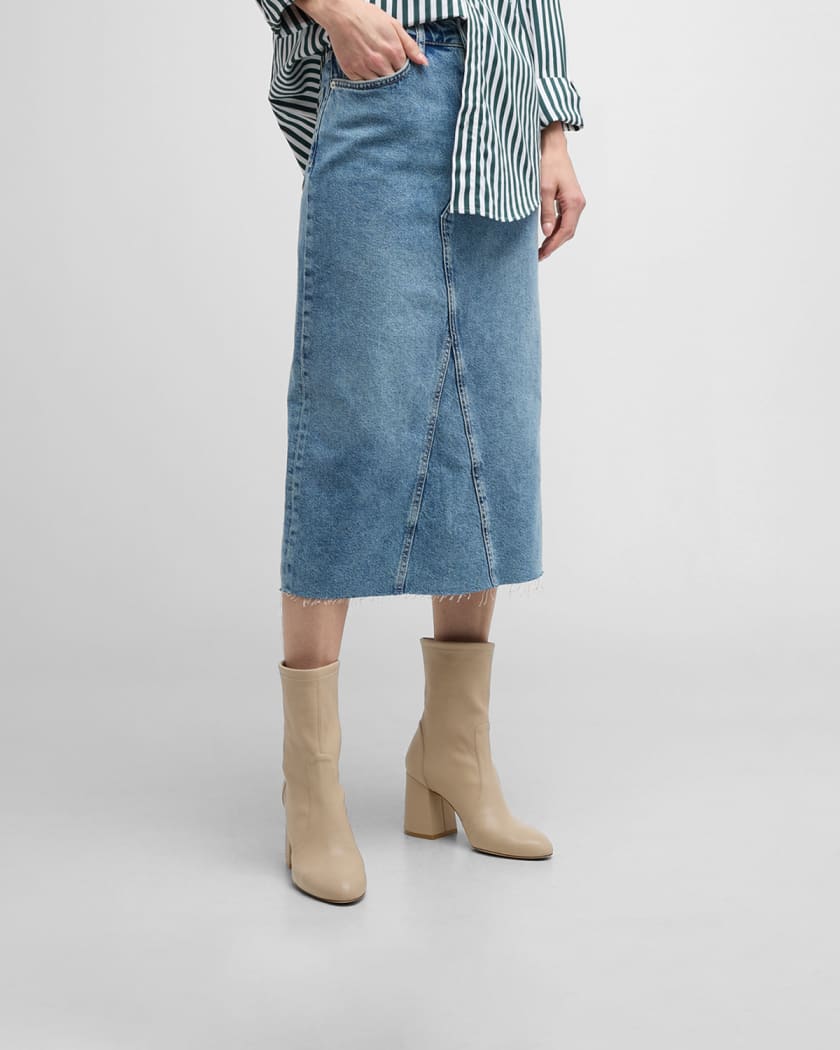 Flareblock Stretch Leather Ankle Booties