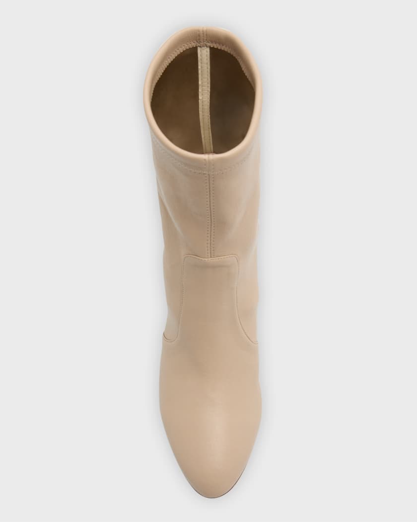 Flareblock Stretch Leather Ankle Booties