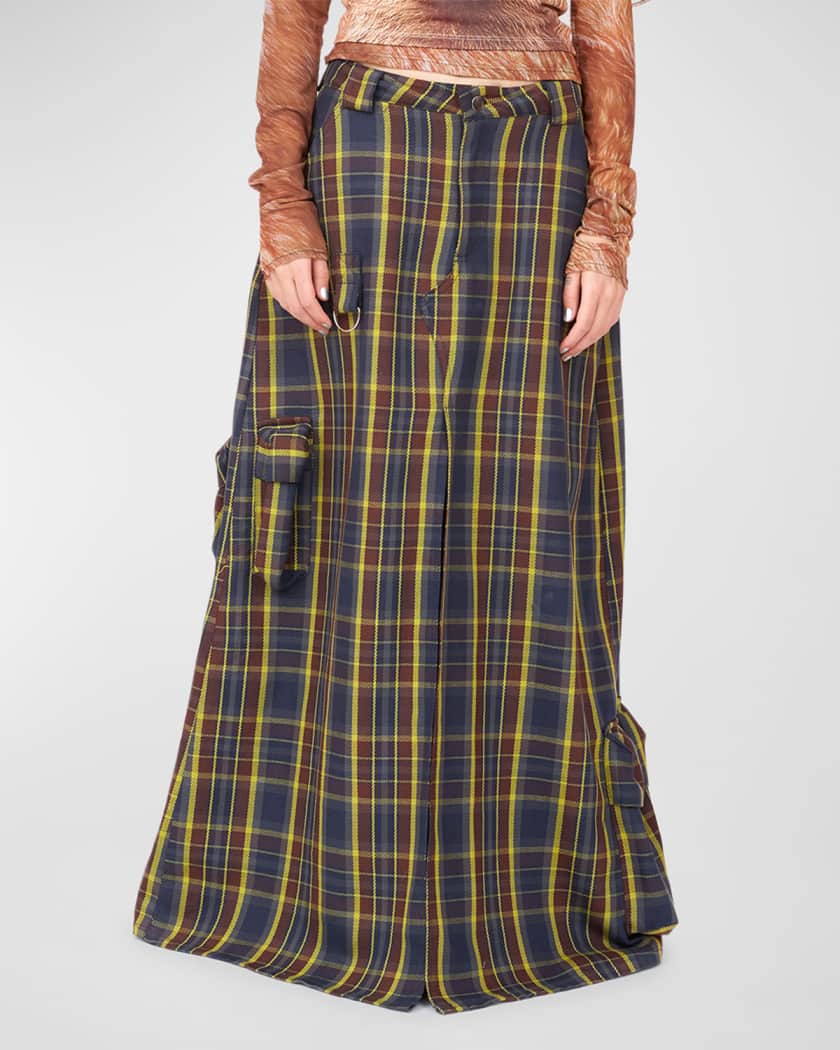 Plaid maxi hotsell skirt 00
