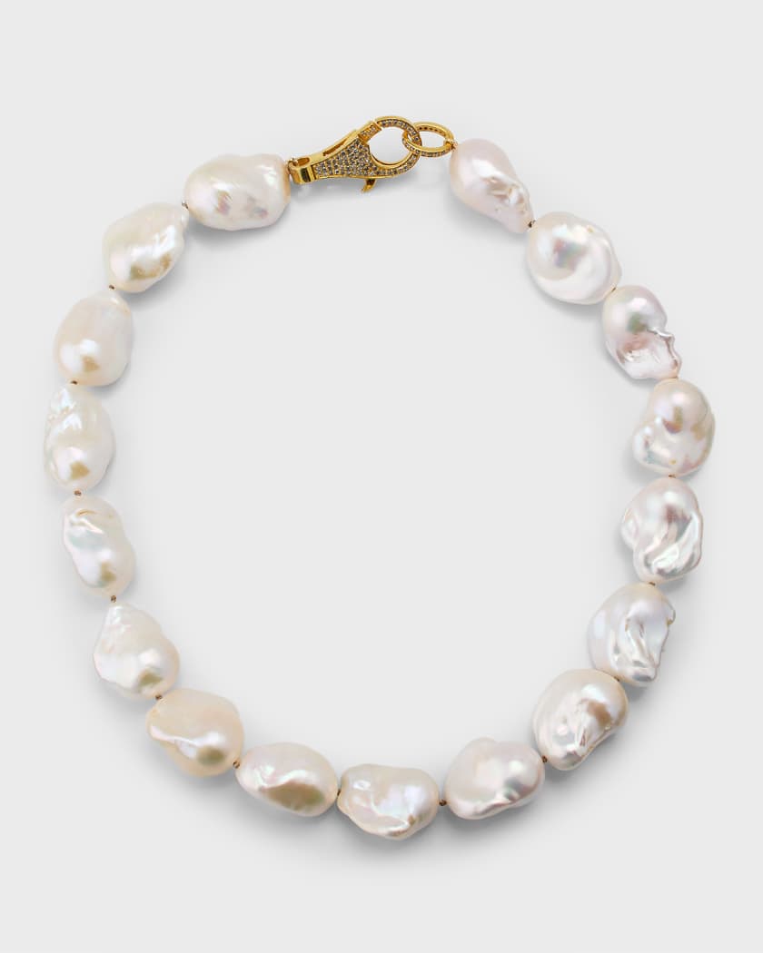 Small Diamond Lobster Pearl Bracelet Clasp