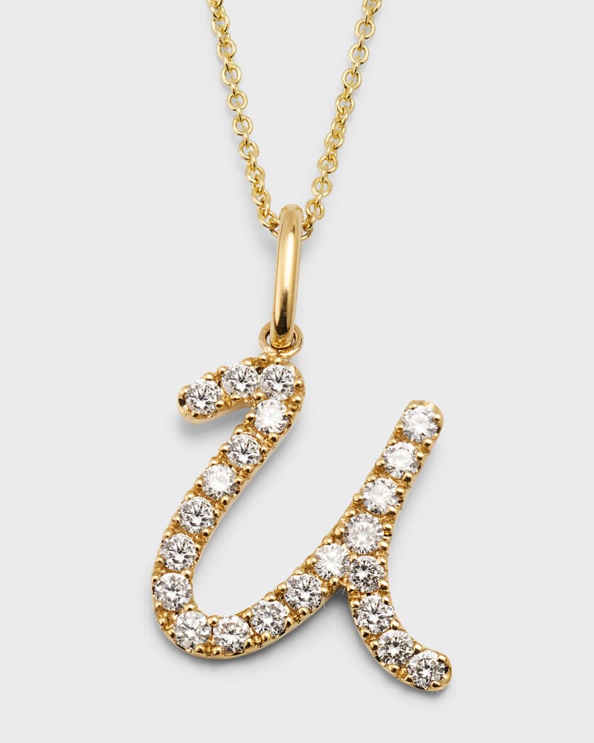 Diamond pave initial hot sale necklace
