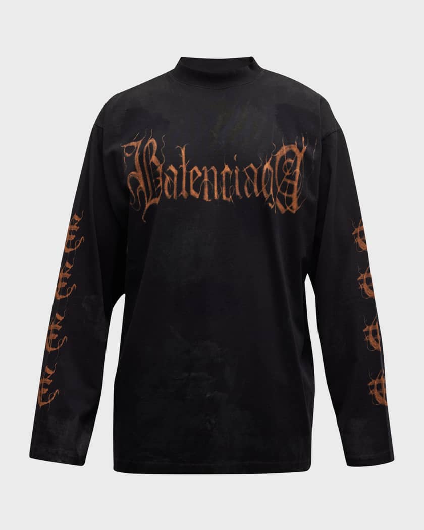 Balenciaga Black Metal T-Shirts for Men