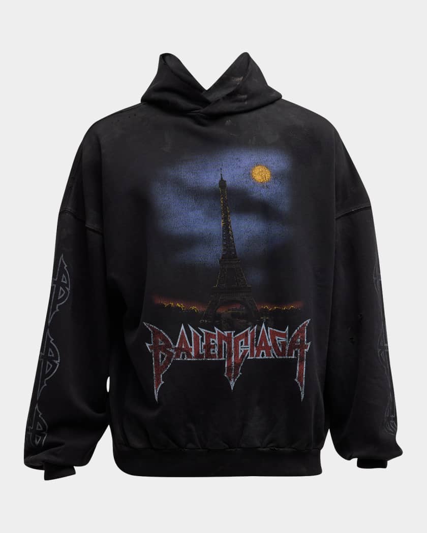 Men's Paris Moon No Pocket Hoodie Oversized