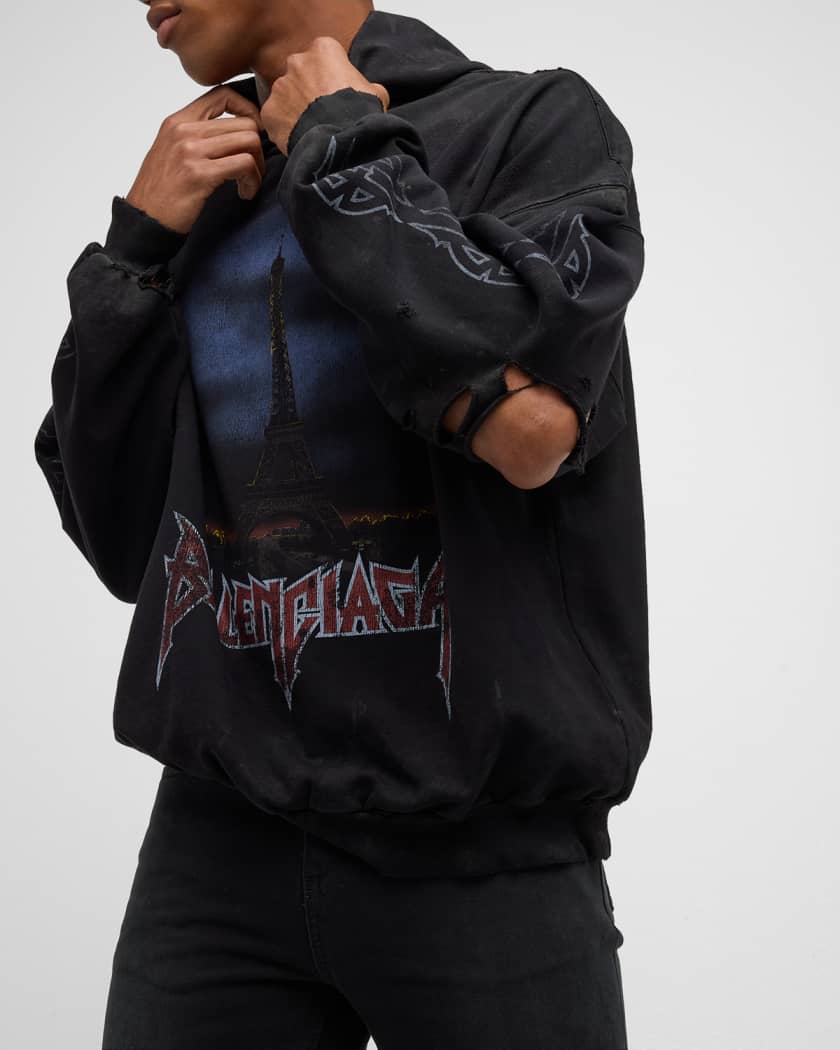 Men's Paris Moon No Pocket Hoodie Oversized