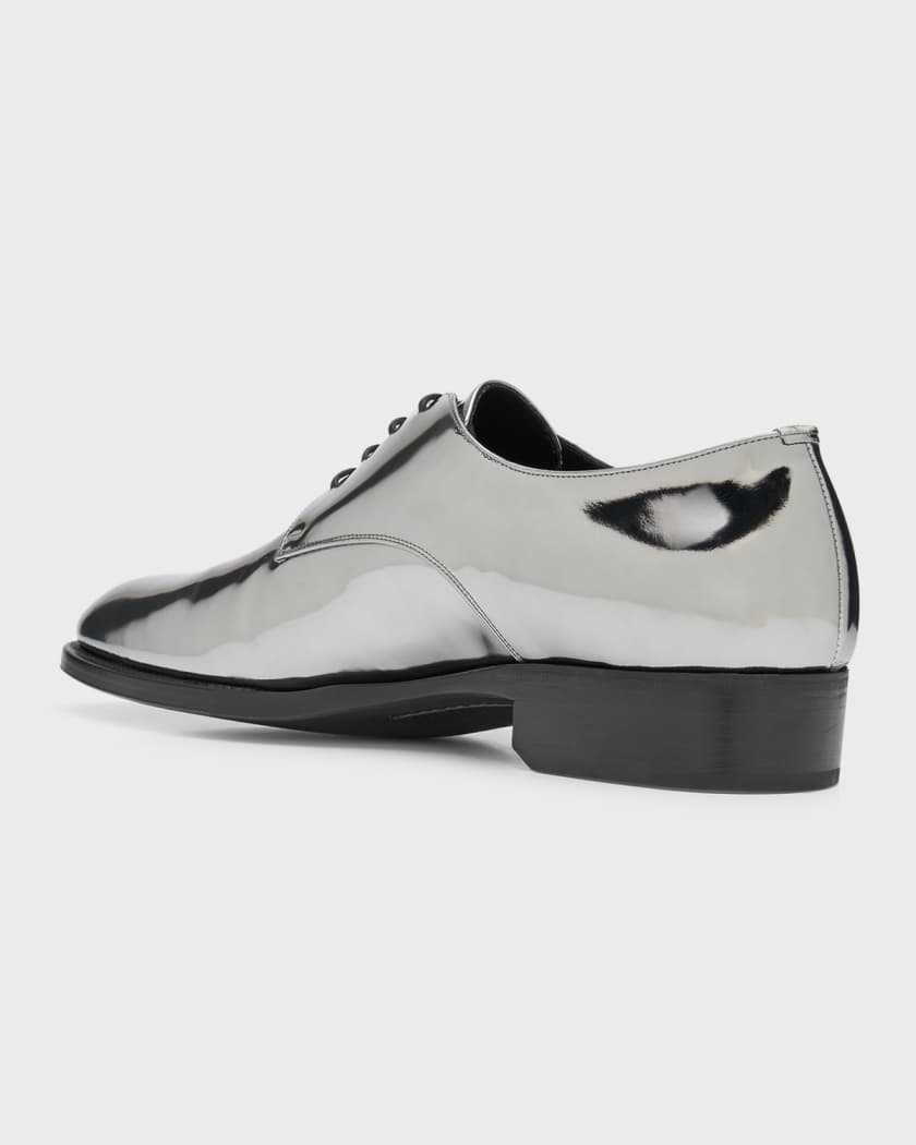 Saint Laurent Men s Adrien 25 Metallic Leather Derby Shoes