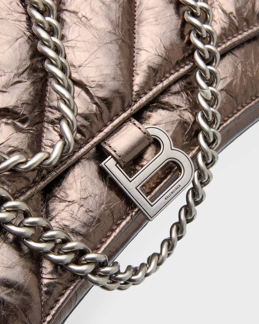 Balenciaga Crush XS Chain Bag Metallized Crocodile Embossed