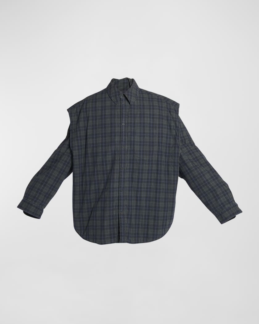 Balenciaga Checked Shirt with Removable Sleeves