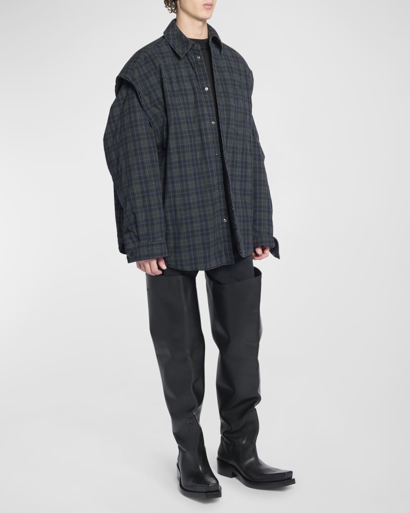 Balenciaga Checked Shirt with Removable Sleeves