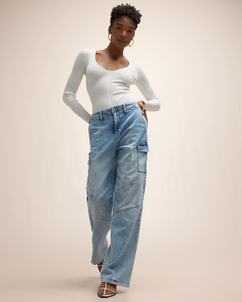 L'Agence Brooklyn Utility Wide Leg Jean – Très Chic