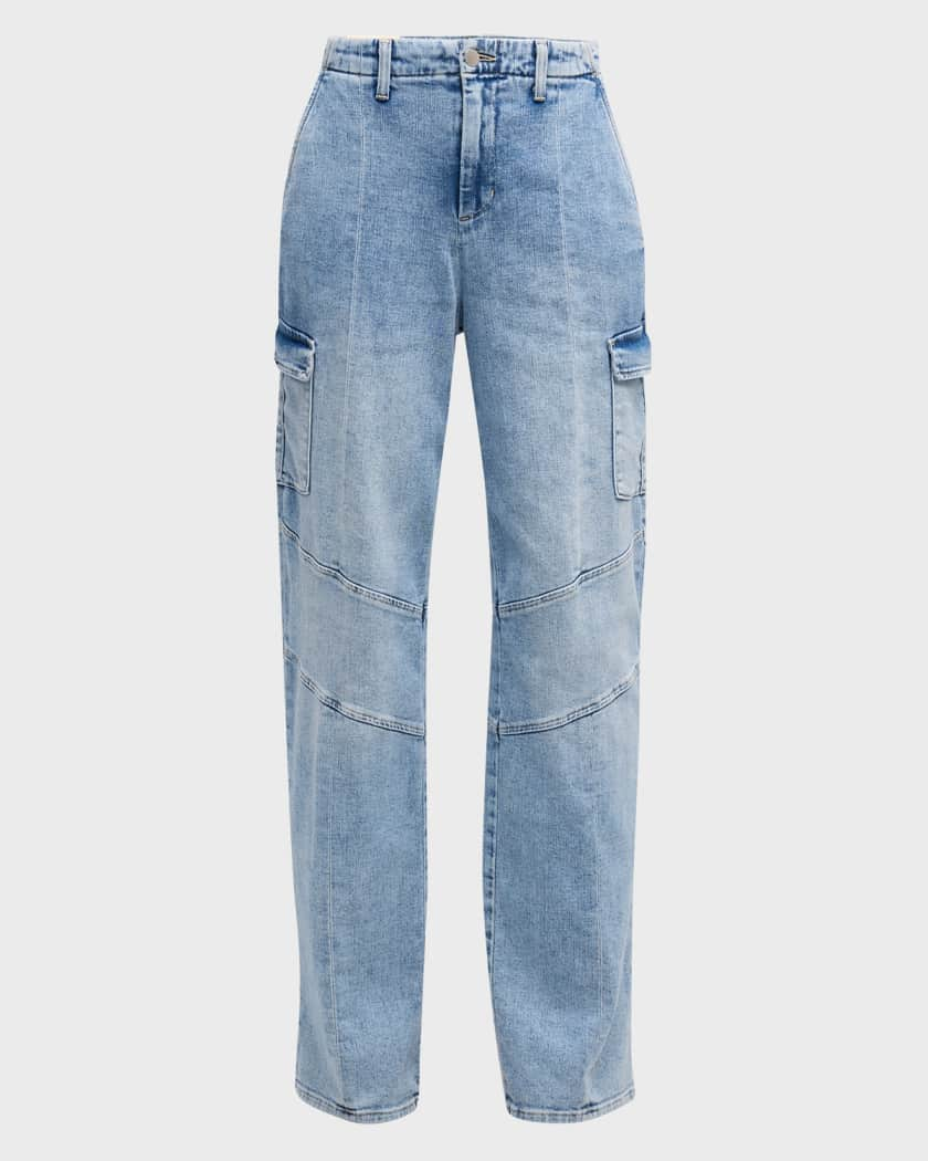 L'Agence Brooklyn Wide-Leg Utility Jeans