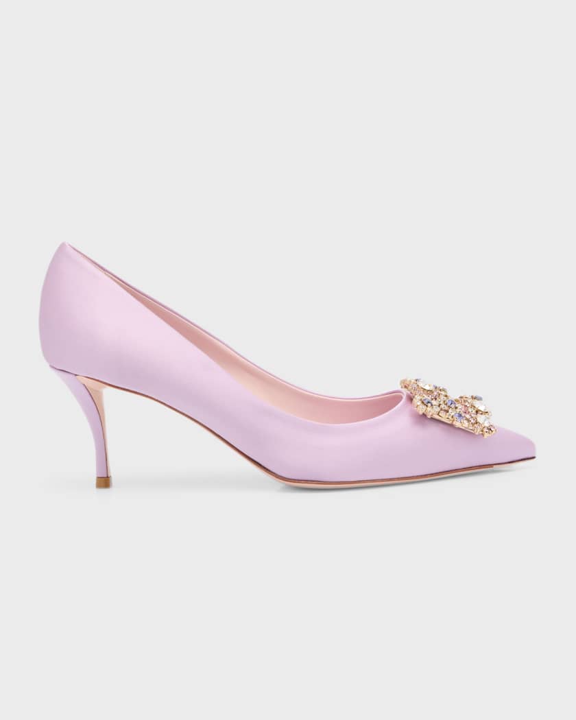 Roger Vivier Flower Strass Buckle Pumps