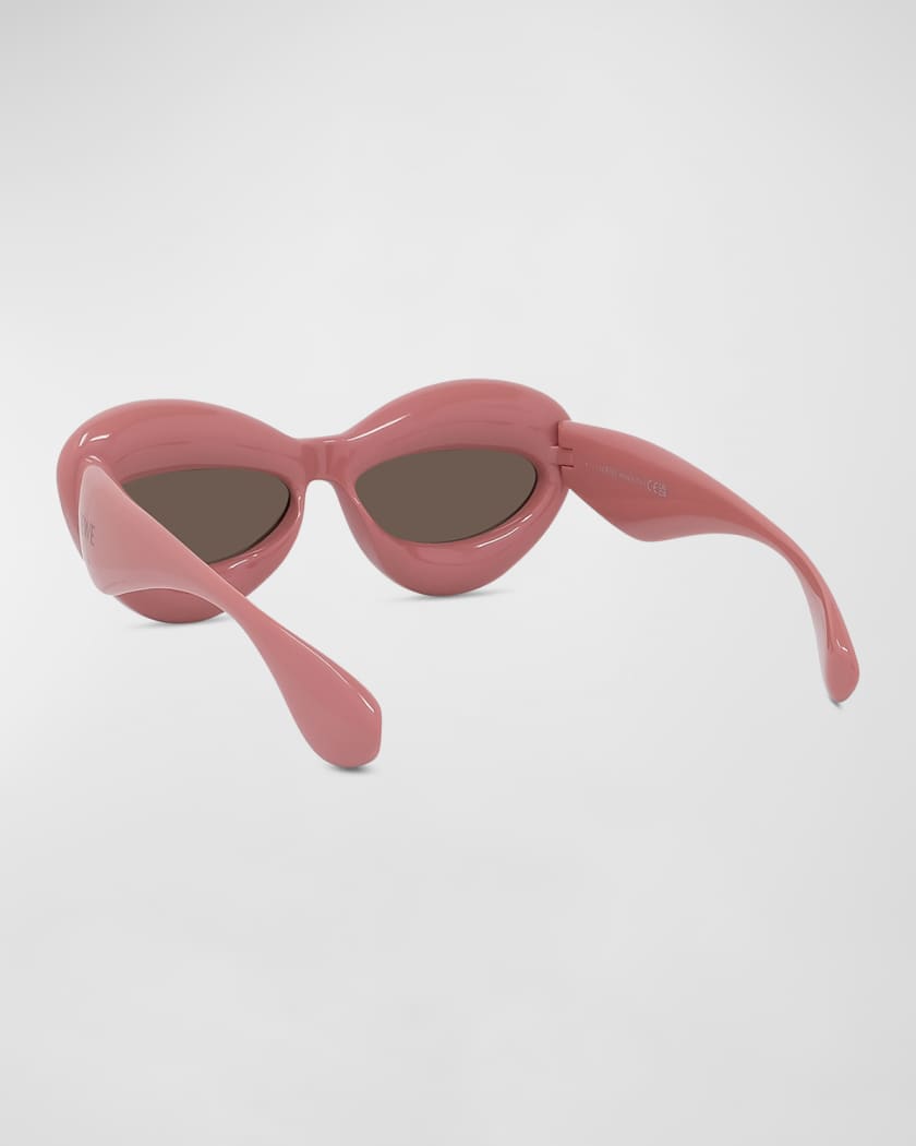 Inflated cateye sunglasses in nylon Dusty Pink - LOEWE